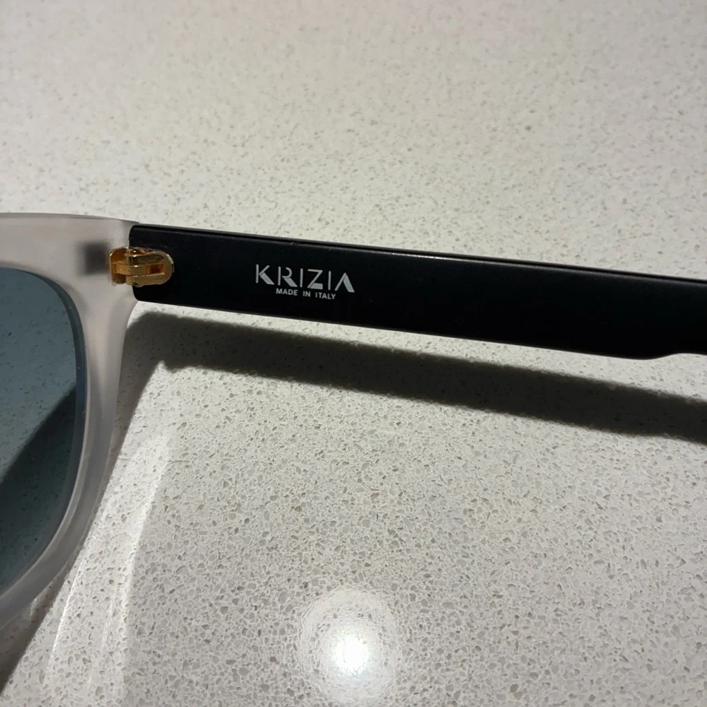 Men's Krizia Black & Frosted/Clear Frame Sunglasses